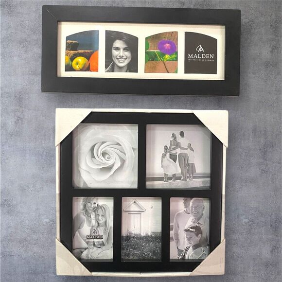 Malden Collage Photo Frames Black Matte Frame Lot Of 2 - 1 New, 1 Pre-Loved - Picture 1 of 11
